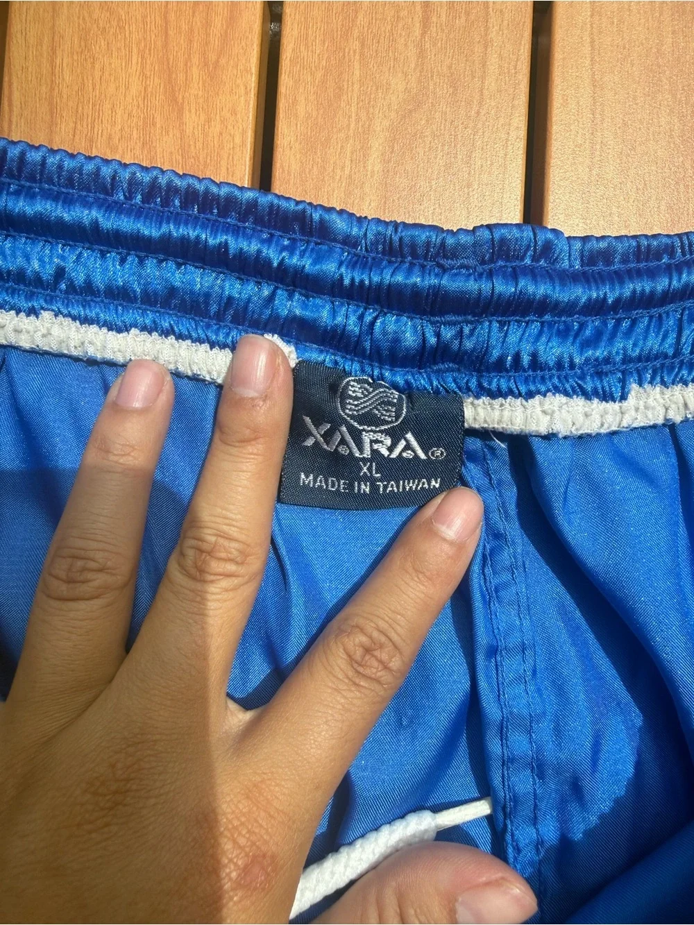 VINTAGE 90s XARA BLUE MENS SOCCER SHORTS XL